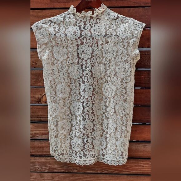 Vintage Intime California Sheer Lace Cardigan Vest 1960s Size Small - Picture 6 of 11